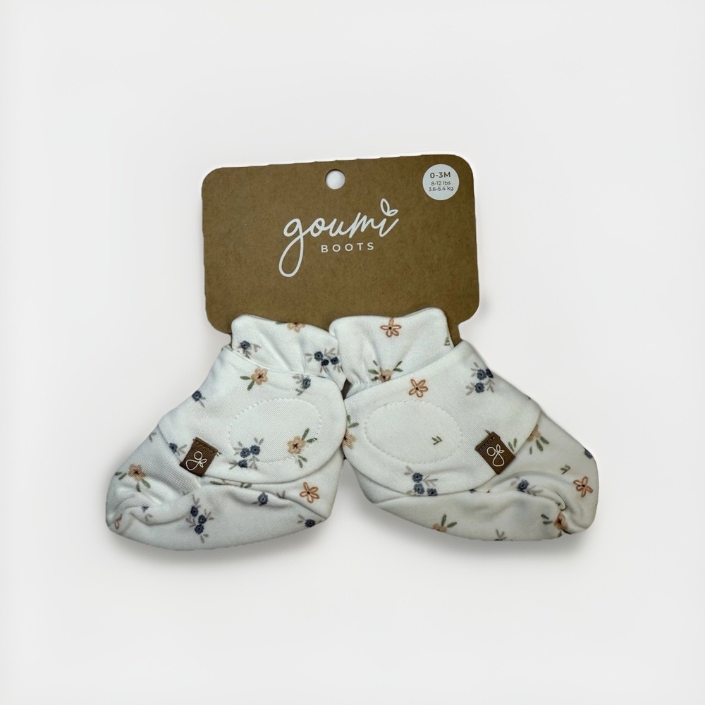 Goumi Kids Soft Stay-On Baby Boots Infant Booties, 0-3M, Floral NWT‎